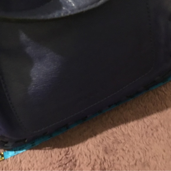 Milly Royal Blue Leather Medium Size Shoulder Bag - Picture 16 of 16